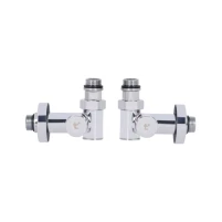 Комплект кранів Thermo Alliance Standart 1/2" хром, для рушникосушарки кутовий SF395W15HE - 3 фото