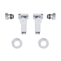 Комплект кранів Thermo Alliance Standart 1/2" хром, для рушникосушарки кутовий SF395W15HE - 4 фото