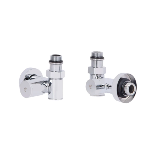 Комплект кранів Thermo Alliance Standart 1/2" хром, для рушникосушарки кутовий SF395W15HE - 2 фото