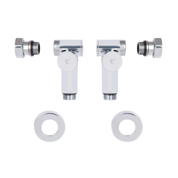 Комплект кранів Thermo Alliance Standart 1/2" хром, для рушникосушарки кутовий SF395W15HE - 4 фото