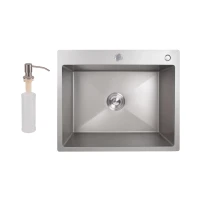 Мийка для кухні H6050G PVD вбудована 3.0/0.8 мм Brush, 600х500/215 мм, Grey Lidz