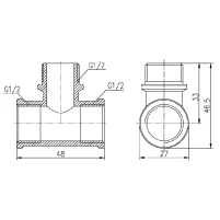 Трійник латунний 1/2" взв SD FORTE - 1 фото