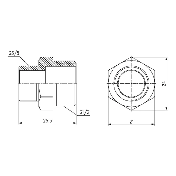 Ніпель редукційний Thermo Alliance Forte 1/2"х3/8" SF359159 - 1 фото