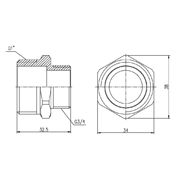 Ніпель редукційний Thermo Alliance Forte 1" х3/4" SF3592520 - 1 фото