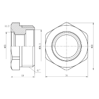 Футорка латунна 1" x 1/2" SD FORTE - 1 фото