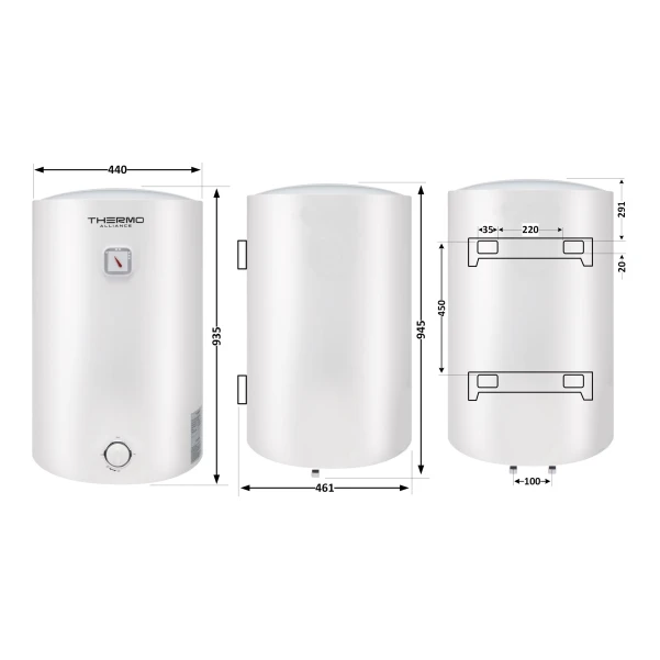 Бойлер Thermo Alliance 100 л універсальний, мокрий ТЕН 1,5 кВт D100VH15Q3 - 1 фото