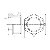 Футорка латунна 1/2" х 3/8" SD FORTE - 1 фото