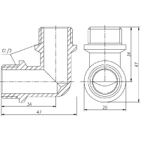 Коліно латунне 1/2"зз SD Forte - 1 фото