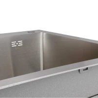 Мийка для кухні інтегрована Lidz Handmade H7849L крило ліворуч (LDH7849BRUL45592) Brushed Steel 3,0/1,0 мм - 3 фото