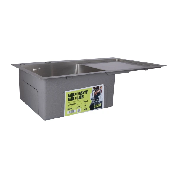 Мийка для кухні інтегрована Lidz Handmade H7849R крило праворуч (LDH7849BRUR45591) Brushed Steel 3,0/1,0 мм - 2 фото
