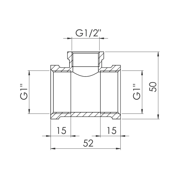Трійник латунний 1"х1/2"х1" SD Forte - 1 фото