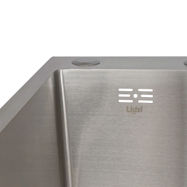 Мийка для кухні інтегрована Lidz Handmade H6350R крило праворуч (LDH6350BRUR45587) Brushed Steel 3,0/1,0 мм - 3 фото