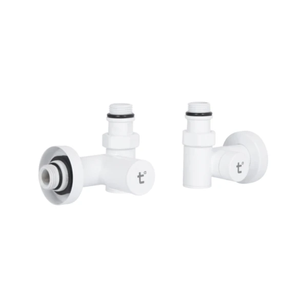Комплект кранов Thermo Alliance Standart 1/2" белый, для полотенцесушителя угловой SF395W15HEW