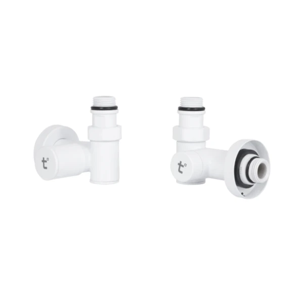 Комплект кранов Thermo Alliance Standart 1/2" белый, для полотенцесушителя угловой SF395W15HEW - 2 фото