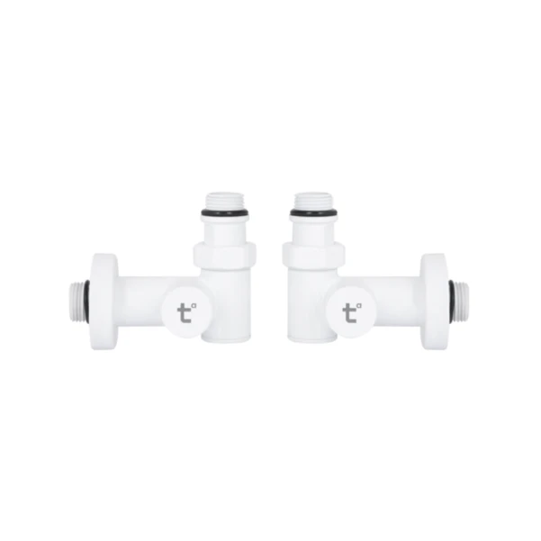 Комплект кранов Thermo Alliance Standart 1/2" белый, для полотенцесушителя угловой SF395W15HEW - 3 фото