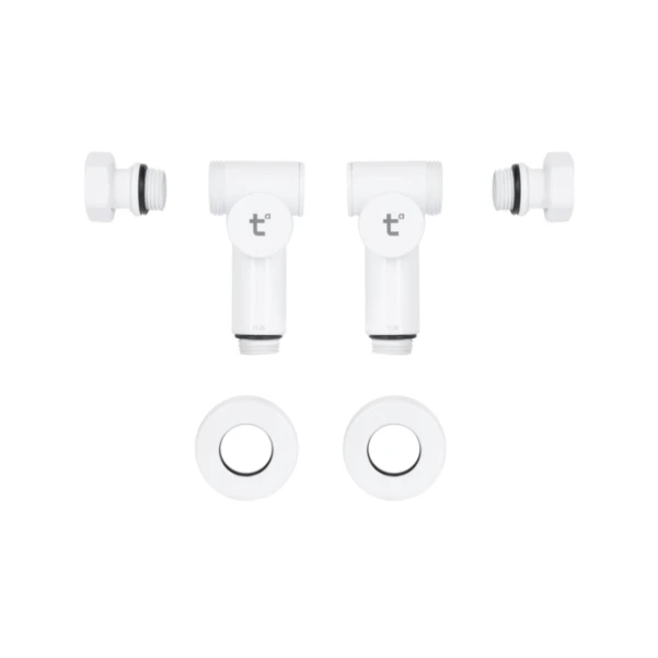 Комплект кранов Thermo Alliance Standart 1/2" белый, для полотенцесушителя угловой SF395W15HEW - 4 фото