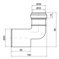 Редукция канализационная TA Sewage 50х32 угловая - 1 фото