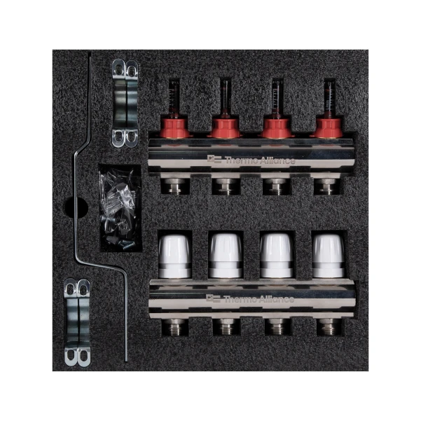 Колектор з витратомірами Thermo Alliance Standart 1" 4 виходи SD235W4 - 8 фото