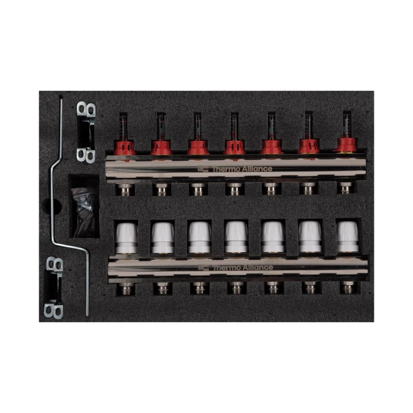 Колектор з витратомірами Thermo Alliance Standart 1" 7 виходів SD235W7 - 9 фото