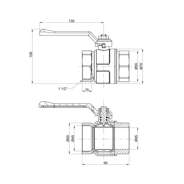 Кран шаровой Icma 1" 1/2 ВВ - 1 фото