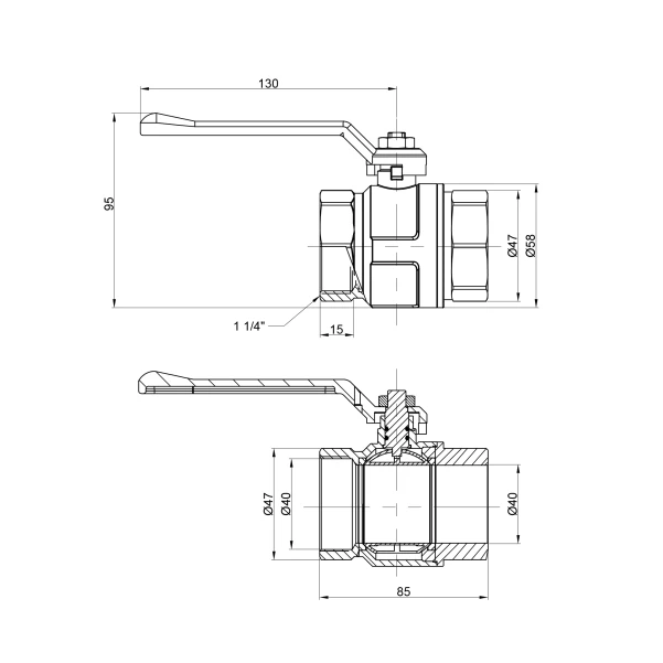 Кран кульовий Icma 1" 1/4 ВВ - 1 фото