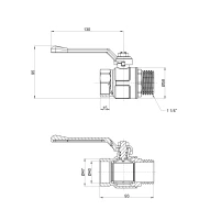Кран шаровой Icma 1" 1/4 ВЗ - 1 фото
