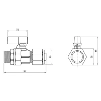 Кран кульовий обтискний Thermo Alliance Forte 16х1/2" ЗР SF262W15 - 1 фото