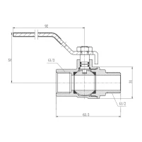 Кран шаровой SD Forte 1/2" ВН для газа (ручка) SF605G15 - 1 фото