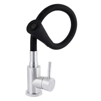 Змішувач для кухні Lidz Aria 015F31 з гнучким виливом (k35) LDARI015F31BNK31872 Black / Nickel - 2 фото