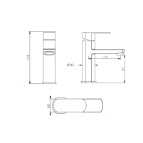 Змішувач для раковини Lidz Luna 001F (k35) LDLUN001FNKS46094 Nickel - 1 фото