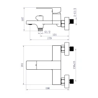 Змішувач для ванни Gemini QTGEM259BLM45682 Black Matt Qtap - 1 фото