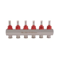 Колектор з витратомірами Thermo Alliance Standart 1" 6 виходів SD235W6 - 4 фото