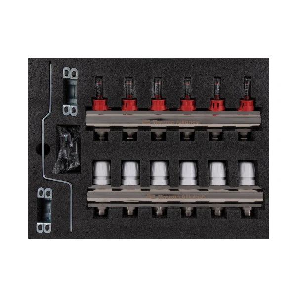 Колектор з витратомірами Thermo Alliance Standart 1" 6 виходів SD235W6 - 9 фото