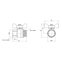 Кран кульовий Thermo Alliance Base 1" ВЗ для води (метелик) SD607W25 - 1 фото
