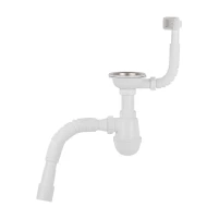 Сифон для кухонної мийки Lidz (WHI) 60 05 M001 01 EURO (вихід 50 мм)