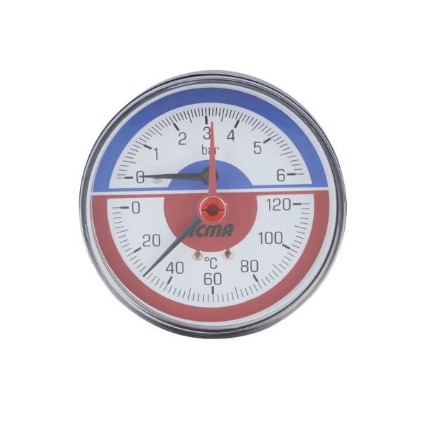 Термоманометр Icma 1/2" 0-6 бар, заднее подключение №259
