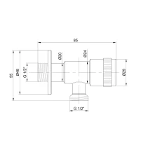 Запорный вентиль Lidz Went 112R 1/2*1/2 LDWEN112RNKS34929 Nickel - 1 фото