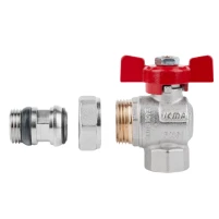 Кран американка Icma 1/2" кутова з антипротіканням - 3 фото