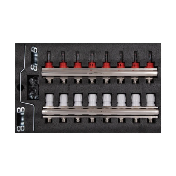 Колектор з витратомірами Thermo Alliance Standart 1" 8 виходів SD235W8 - 9 фото