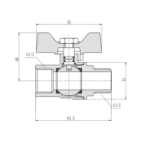 Кран кульовий Thermo Alliance Forte 1/2" ВЗ для газа (метелик) SF607G15 - 1 фото