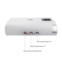 Бойлер Thermo Alliance 100 л плоский горизонтальний, мокрий ТЕН 2 кВт (0,8+1,2) - 3 фото