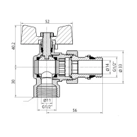 Кран Американка Thermo Alliance Standart з антипротіканням кутовий 1/2 PN40 конус SD901NW15PN40 - 1 фото