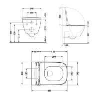 Унитаз подвесной Qtap Tern безободковый с сиденьем Soft-close QT1733052ERW - 1 фото