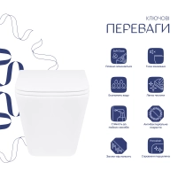 Унитаз подвесной Qtap Tern безободковый с сиденьем Soft-close QT1733052ERW - 2 фото