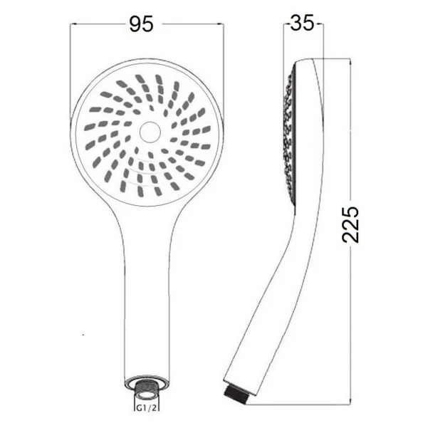 Лійка для ручного душу Лейки Lidz Niagara 01 98 мм округла LDNIA01CRM22034 Chrome - 1 фото