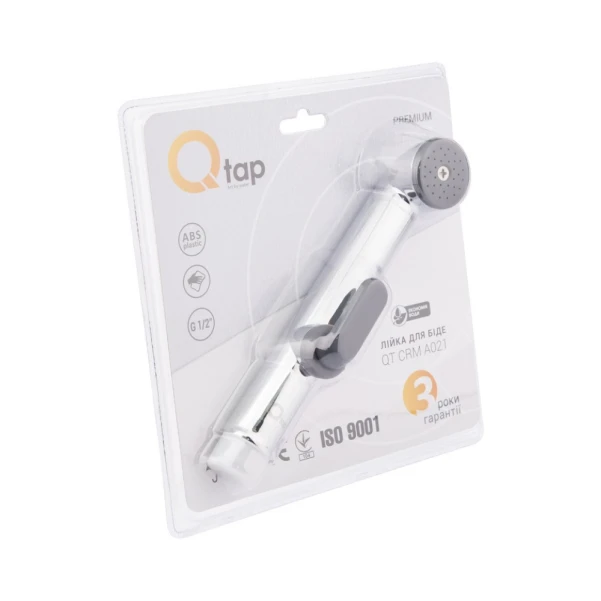 Лейка для гигиенического душа Qtap Rucni округлая QTCRMA021 Chrome/Grey - 2 фото