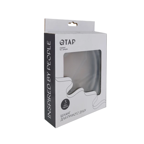 Шланг для ручного душа Qtap Hadice 1600 мм QTHADPVC160G Graphite - 2 фото