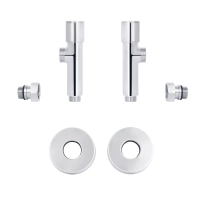 Комплект кранов SD Forte 1/2" НР для полотенцесушителя угловой SF395W15 - 4 фото