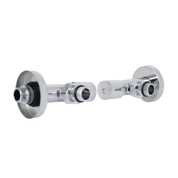 Комплект кранов SD Forte 1/2" НР для полотенцесушителя угловой SF395W15