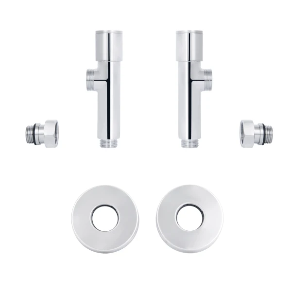 Комплект кранов SD Forte 1/2" НР для полотенцесушителя угловой SF395W15 - 4 фото